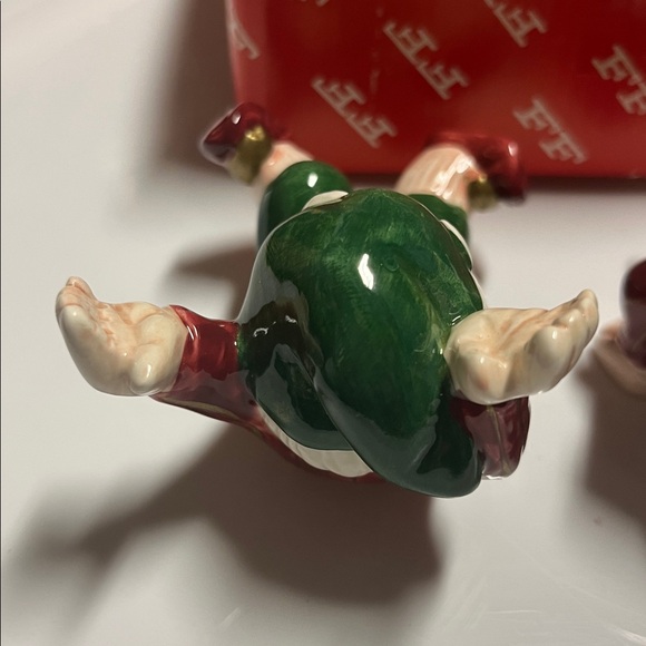 3 pc Vintage Fitz and Floyd "Old World" Christmas Elves Tumbling hand painted - Picture 5 of 8